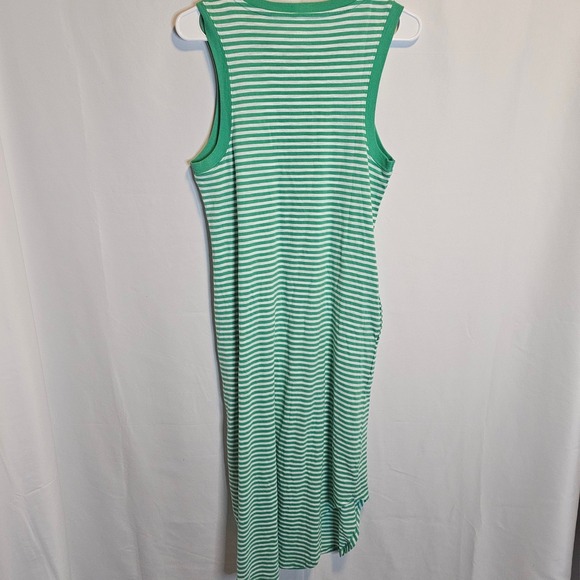 Time and‎ Tru Striped Henley Dress Women's Size S Sleeveless Casual Green White - Picture 8 of 8